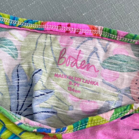 Mini Boden Tie Front T-Shirt Multi Tropical Fruit 8-9 - Picture 4 of 5